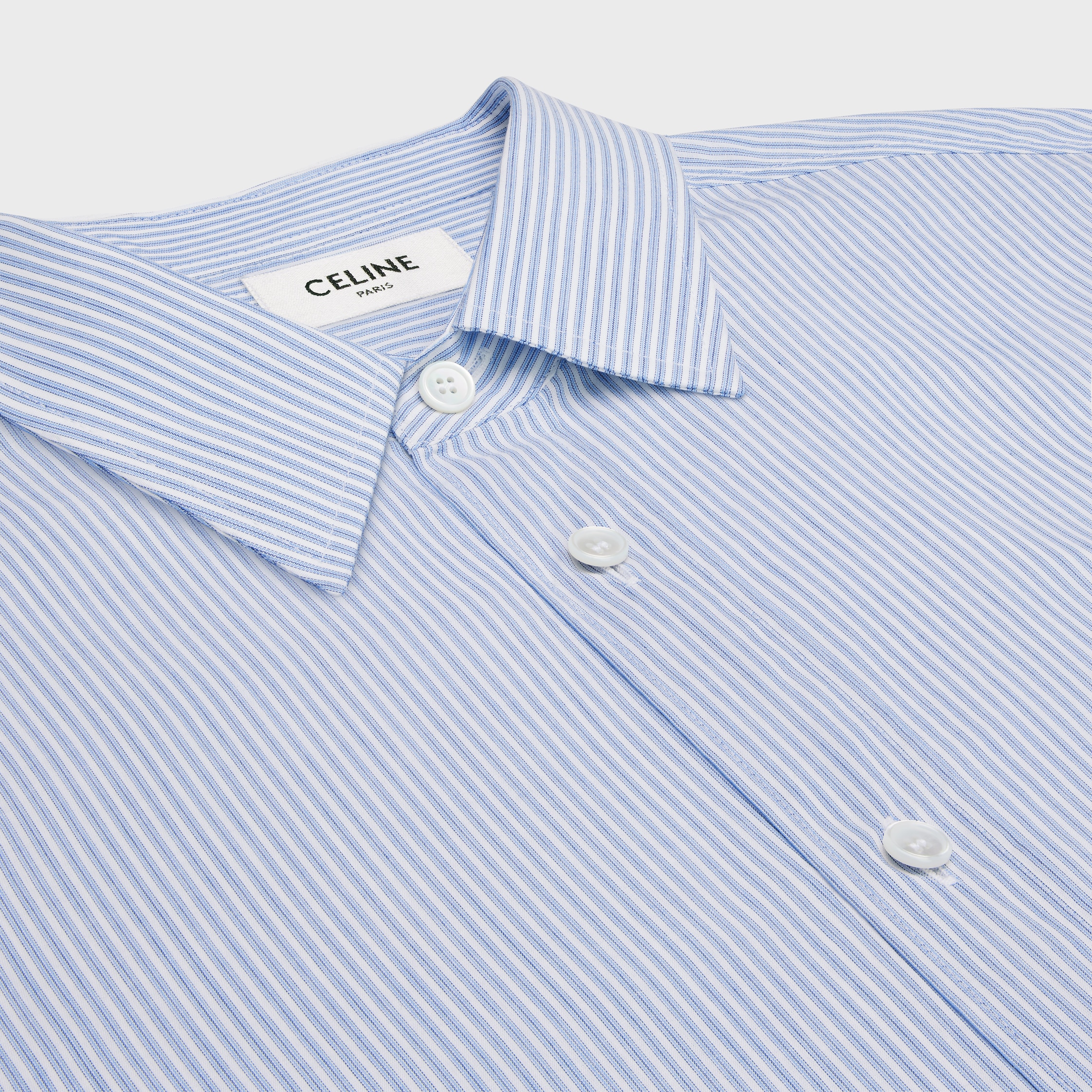 loose shirt in striped cotton - CRAIE/BLEU CIEL/MARINE | CELINE