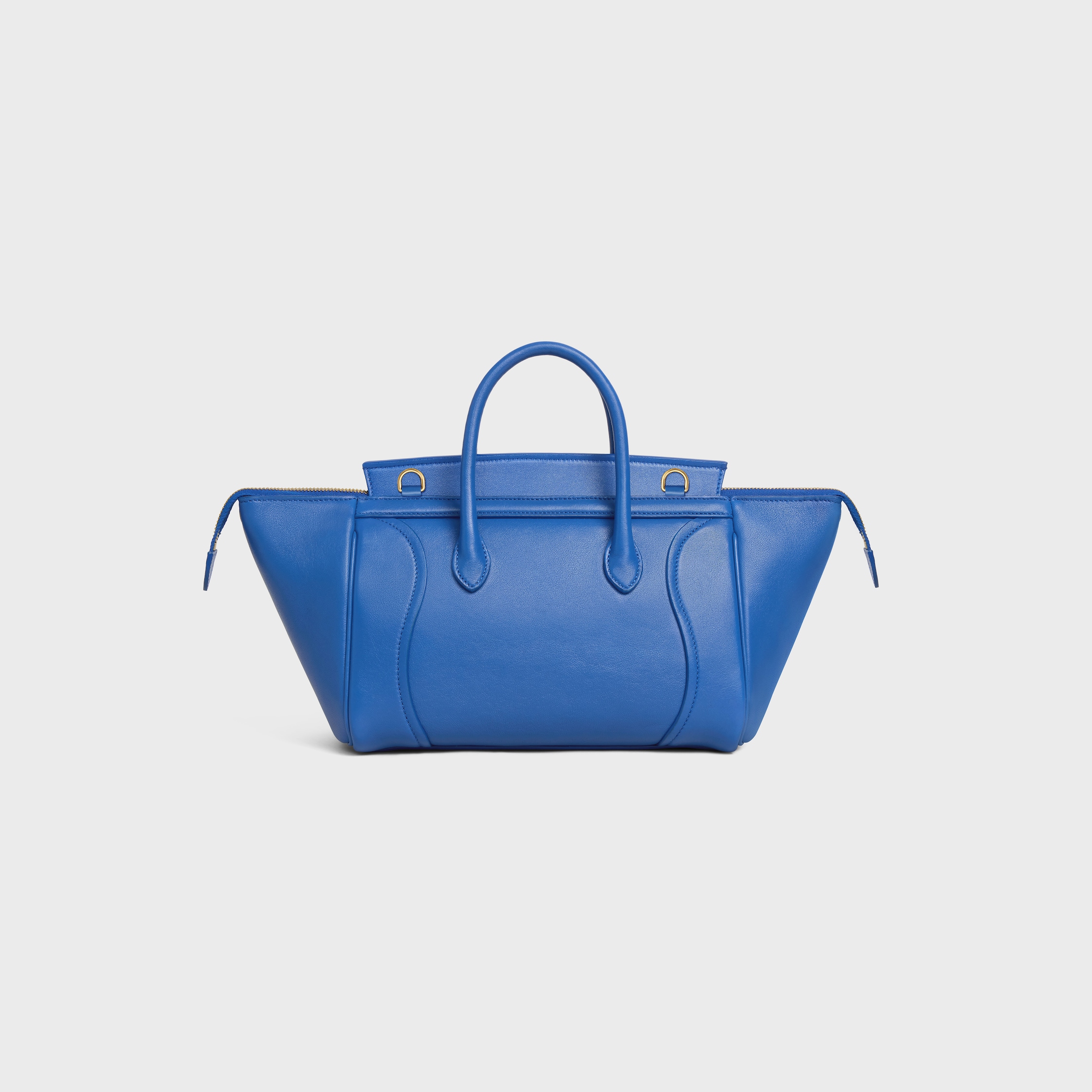 CELINE ヘアピン ライトブルー Celine Satinated Calfskin Mini 16 Top Handle Bag Pale Blue 1447717