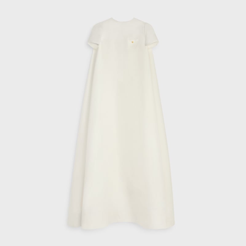 VESTIDO DE ORGANZA DE SEDA - Blanco crudo -  - 1 | CELINE