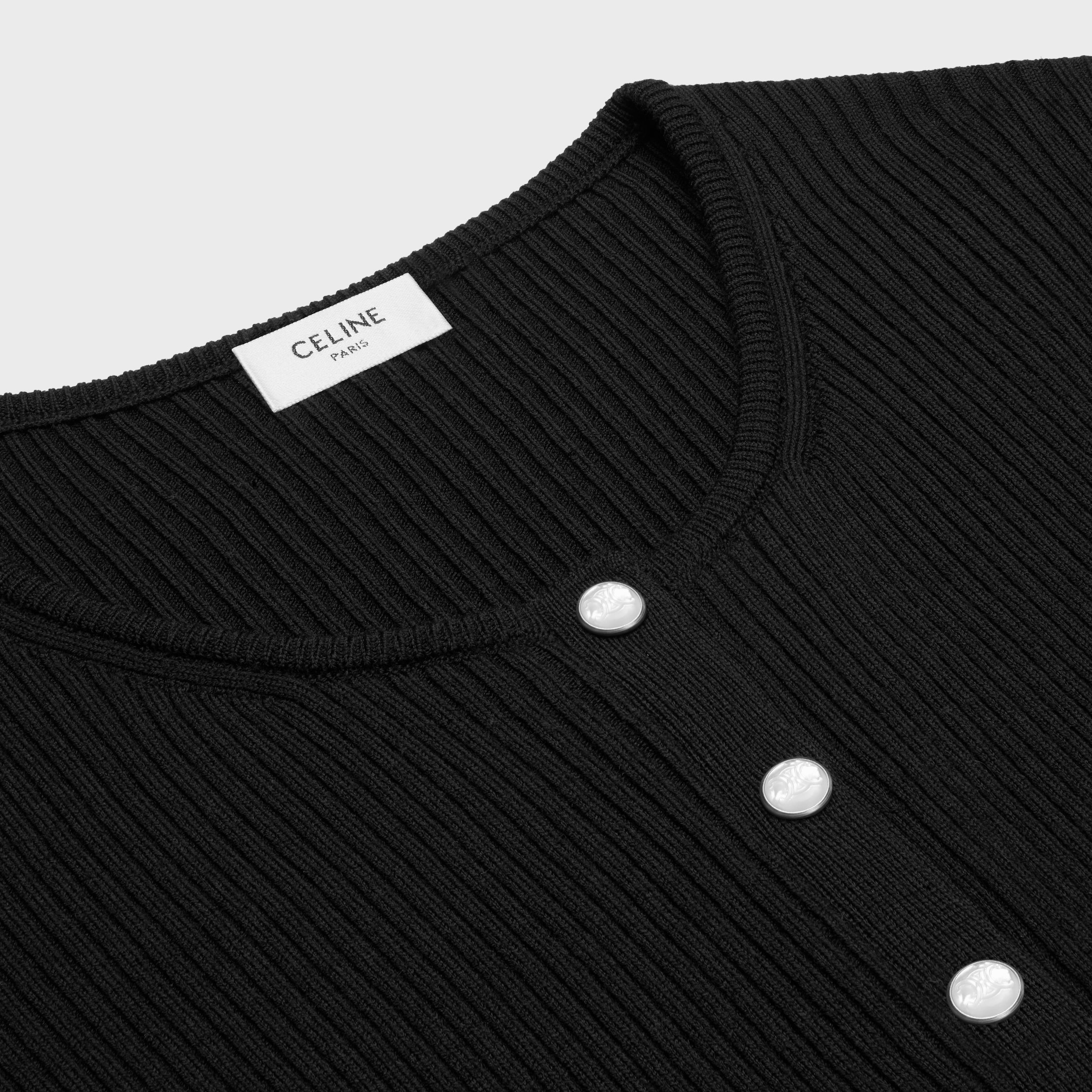 cardigan in fine wool - BLACK | CELINE