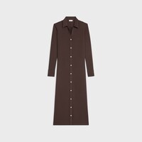 shirt dress IN viscose jersey - DARK CHOCOLATE -  - 1 | CELINE