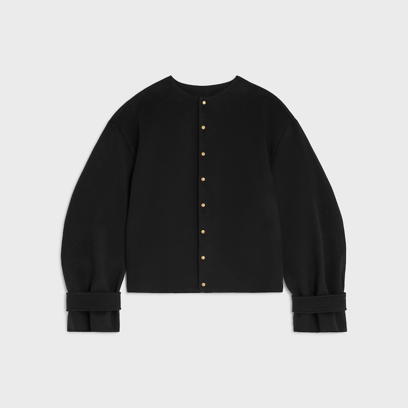 scarf jacket IN WOOL CLOTH - BLACK -  - 1 | CELINE