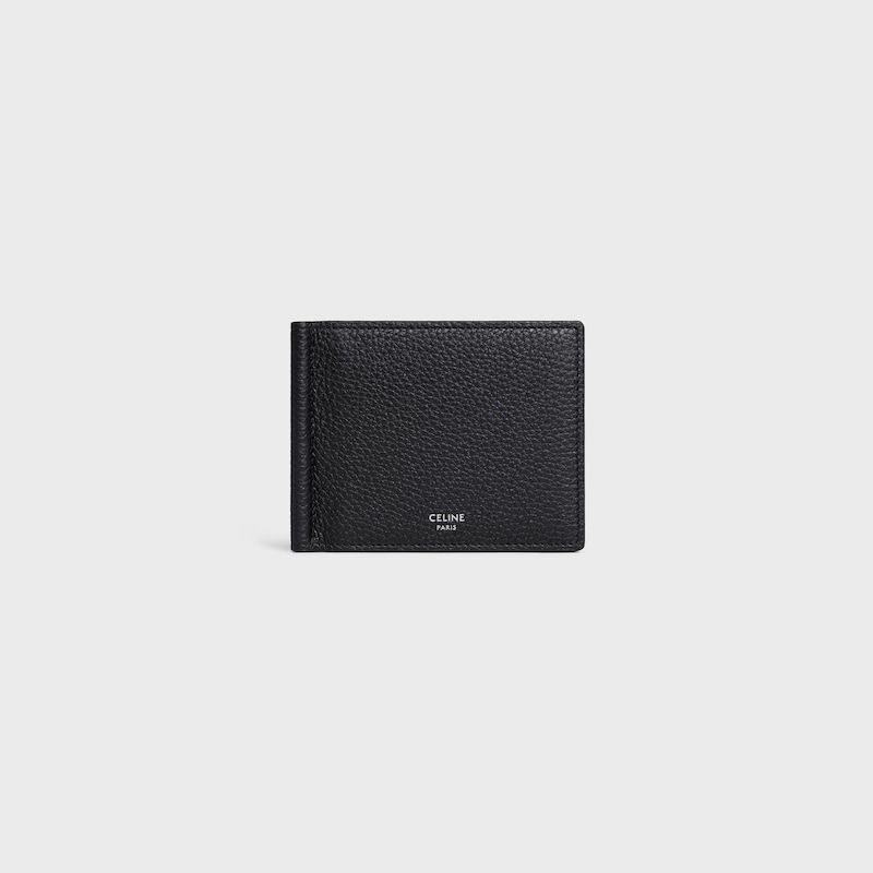 bill clip wallet IN GRAINED CALFSKIN - BLACK - WALLETS - 1 | CELINE