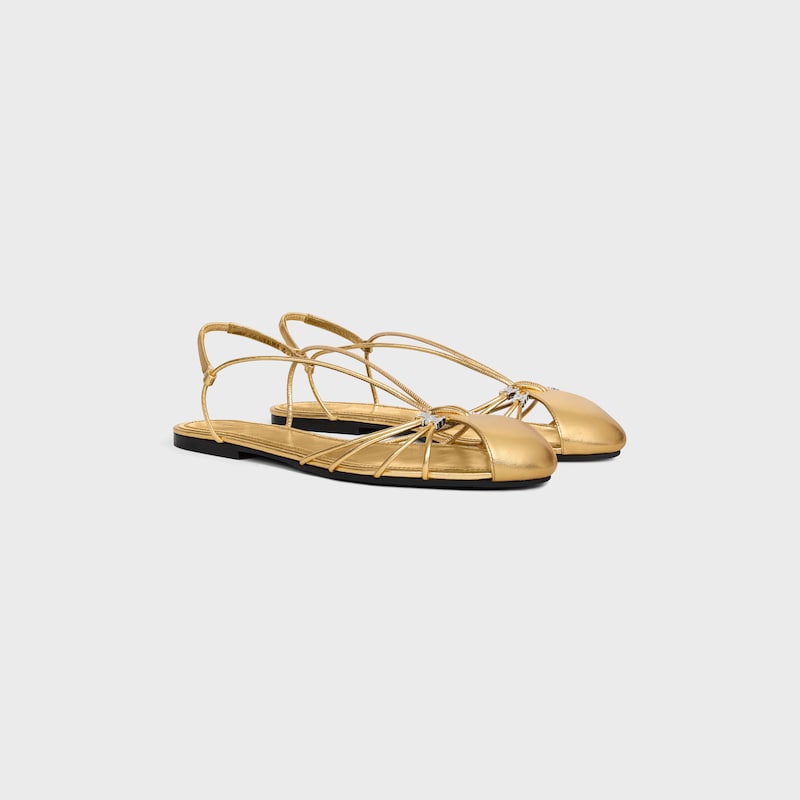 COCKTAIL SANDAL IN LAMINATED LAMBSKIN - GOLD -  - 1 | CELINE