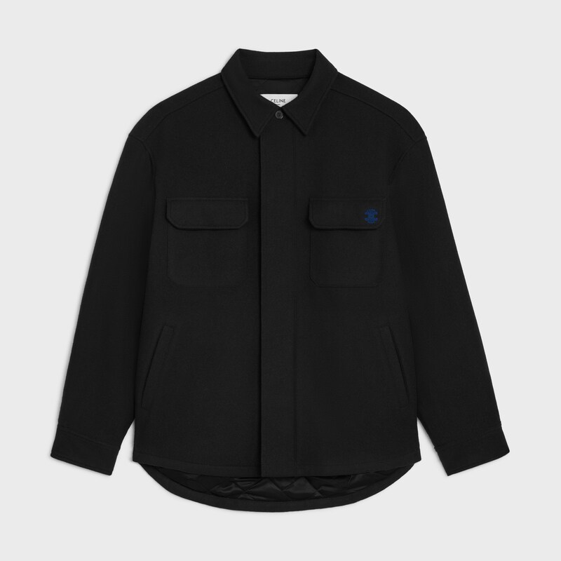 SOBRECAMISA DE FRANELA DE LANA - NEGRO -  - 1 | CELINE