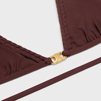 啞光平紋針織Triomphe三角杯上衣 - 梅紅色 -  - 2 | CELINE