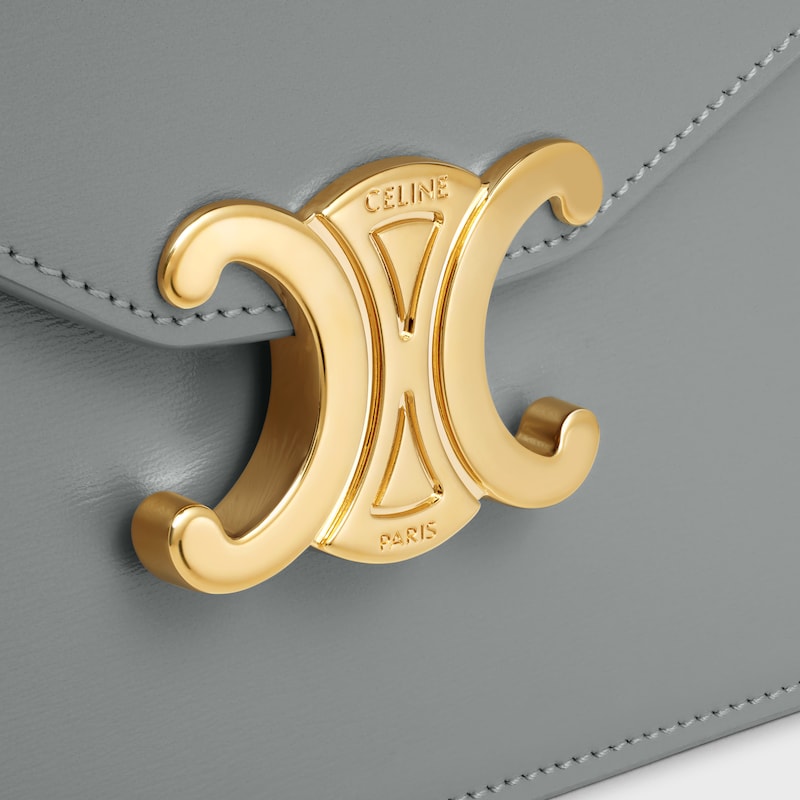 WALLET ON CHAIN MARGO in Shiny calfskin - ZINC - WALLETS ON CHAIN - 1 | CELINE