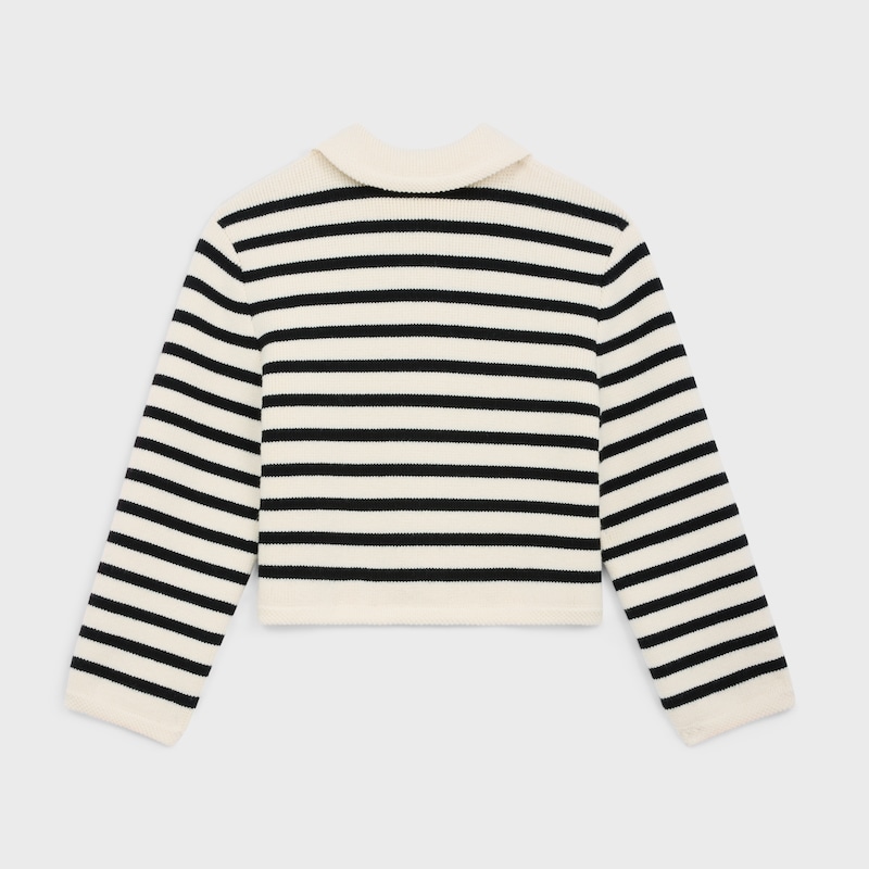 CHAQUETA CARDIG&Aacute;N DE LANA A RAYAS - CRUDO/NEGRO -  - 1 | CELINE