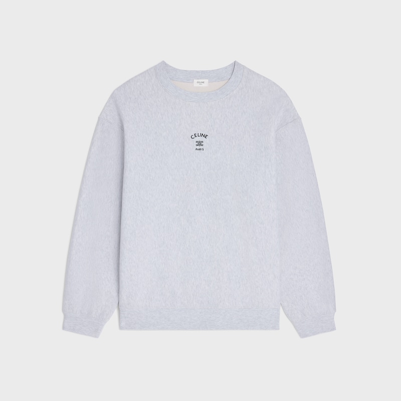 sweatshirt IN cotton fleece - PALE GREY / BLACK -  - 1 | CELINE