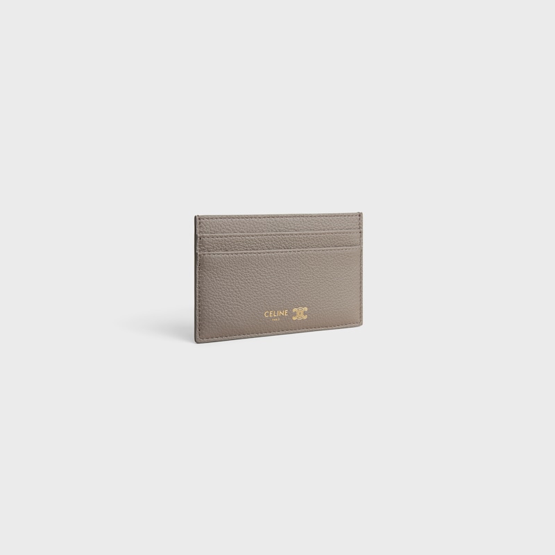MEDIUM CARD HOLDER  IN GRAINED SUPPLE CALFSKIN - PEBBLE / LIGHT BLUE - COIN AND CARD HOLDERS - 1 | CELINE