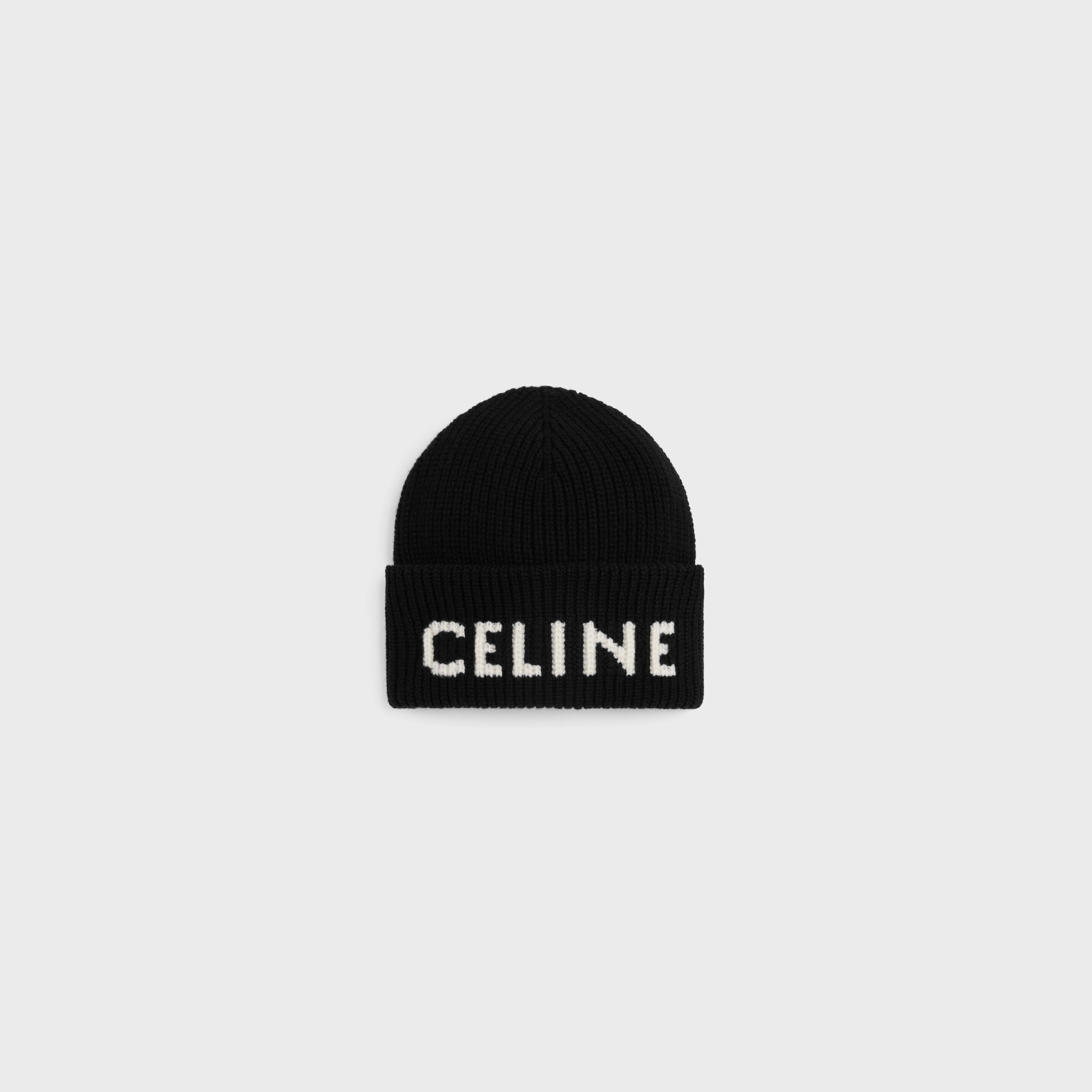 CELINE ニット帽 / ウールカシミア - ブラック / ホワイト | CELINE