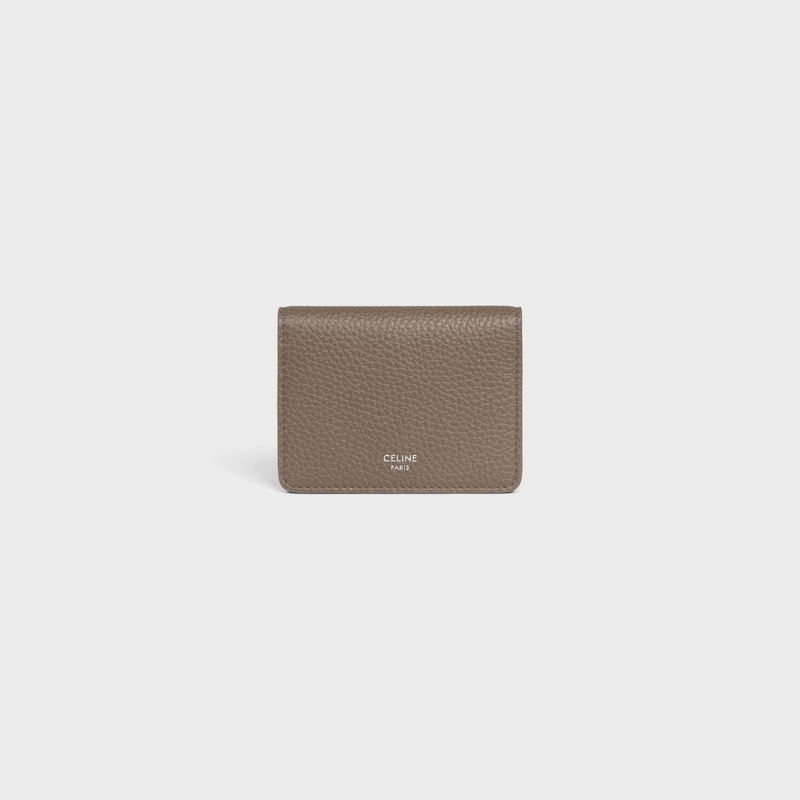 BI-FOLD CARD HOLDER IN Grained Calfskin - SOURIS - NEW - 1 | CELINE