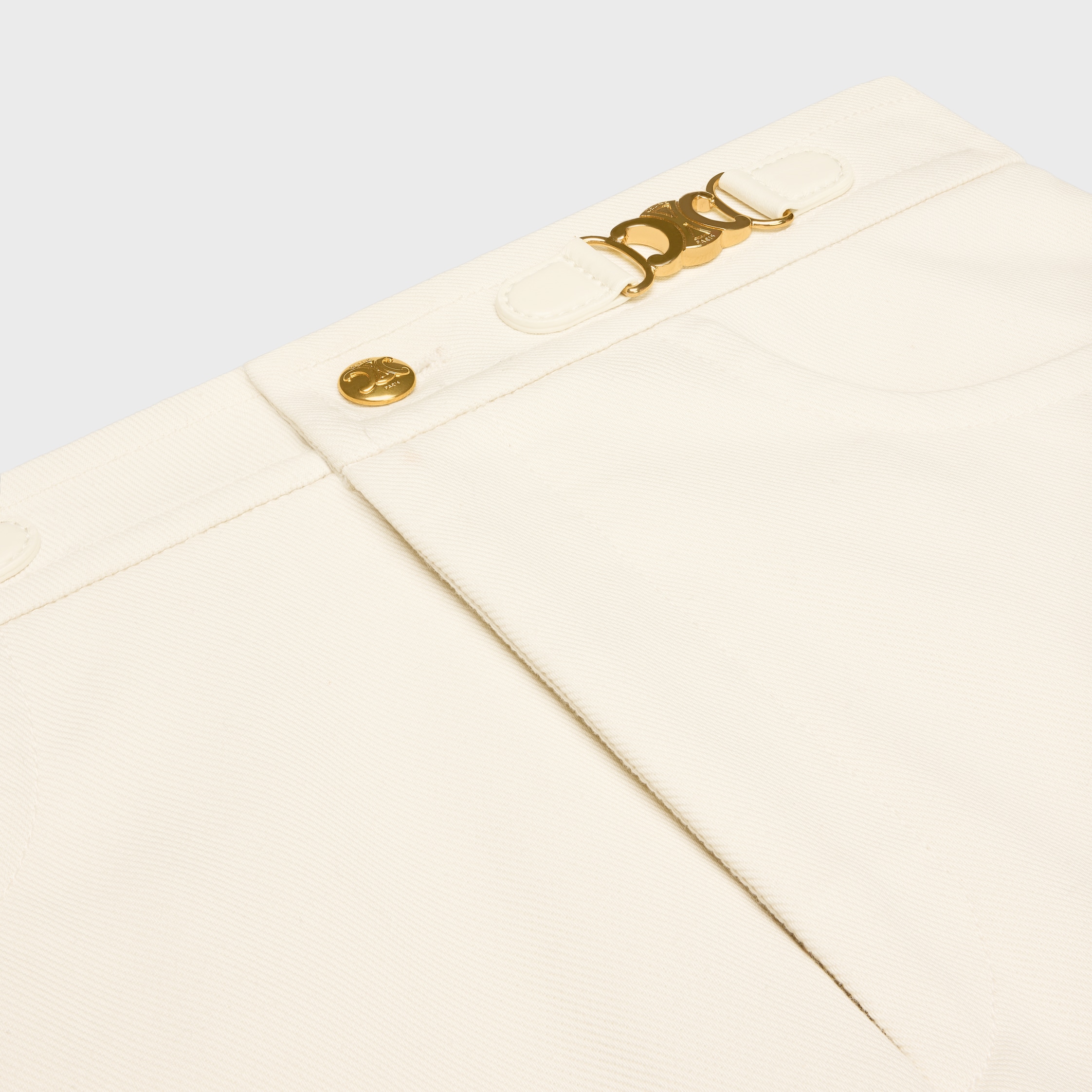 パンツ CELINE Women Straight Pants RP02E545Z WHITE TRIOMPHE PANTS IN COTTON DRILL - | CELINE