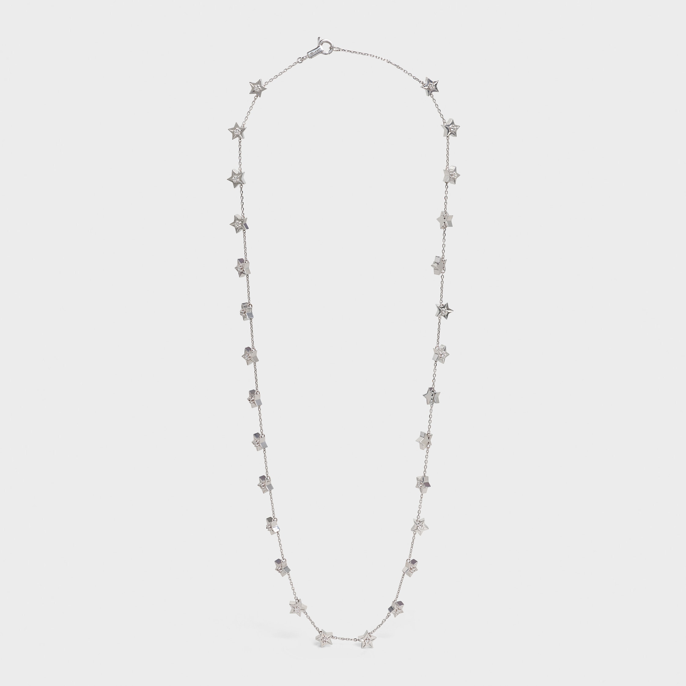 CELINE ネックレス Monochroms Strass Necklace 460YR6BCZ Celine Ladies Monochroms Strass Necklace In Silver Tone