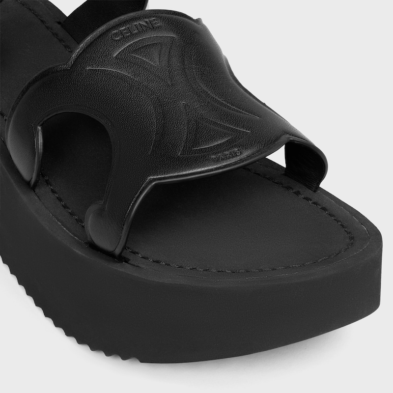 SUNNY SANDAL IN Calfskin - Vegetal Tanning - BLACK -  - 1 | CELINE