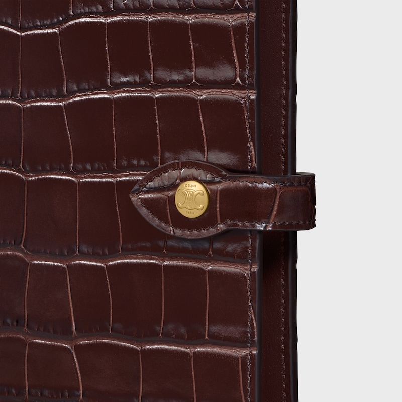 MEDIUM NOTEBOOK COVER IN CROCODILE NILOTICUS - CHOCOLATE - NEW COLLECTION MEN - 1 | CELINE