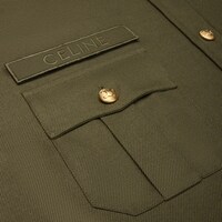 輕質棉質斜紋布軍裝襯衫 - 卡其色 -  - 1 | CELINE
