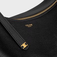 LARGE CELINE LULU IN Grained calfskin - BLACK - TOP-HANDLE BAGS - 1 | CELINE