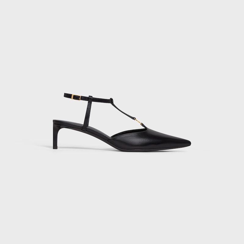 CELINE KITTEN ESCARPIN T-BAR EN CUIR DE VEAU - Noir -  - 1 | CELINE