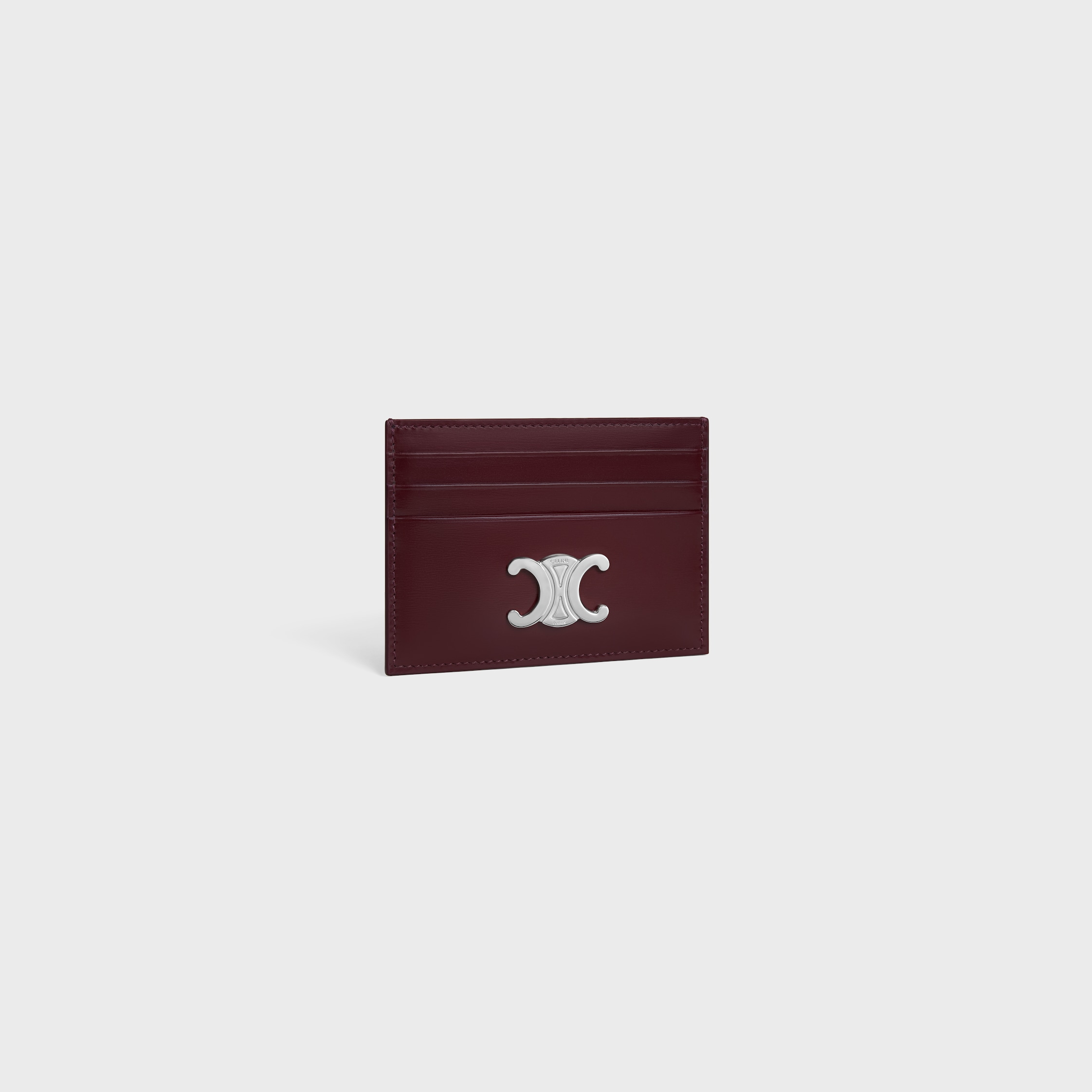 CARD HOLDER TRIOMPHE IN Shiny calfskin - Deep Burgundy | CELINE
