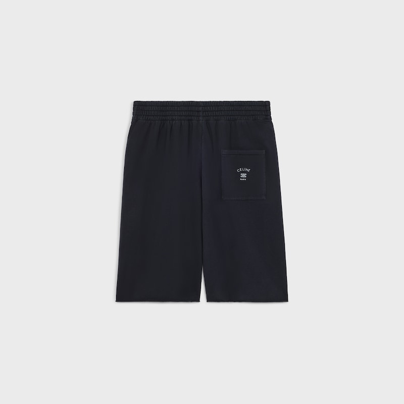 shorts IN cotton fleece - BLACK / OPTIC WHITE -  - 1 | CELINE