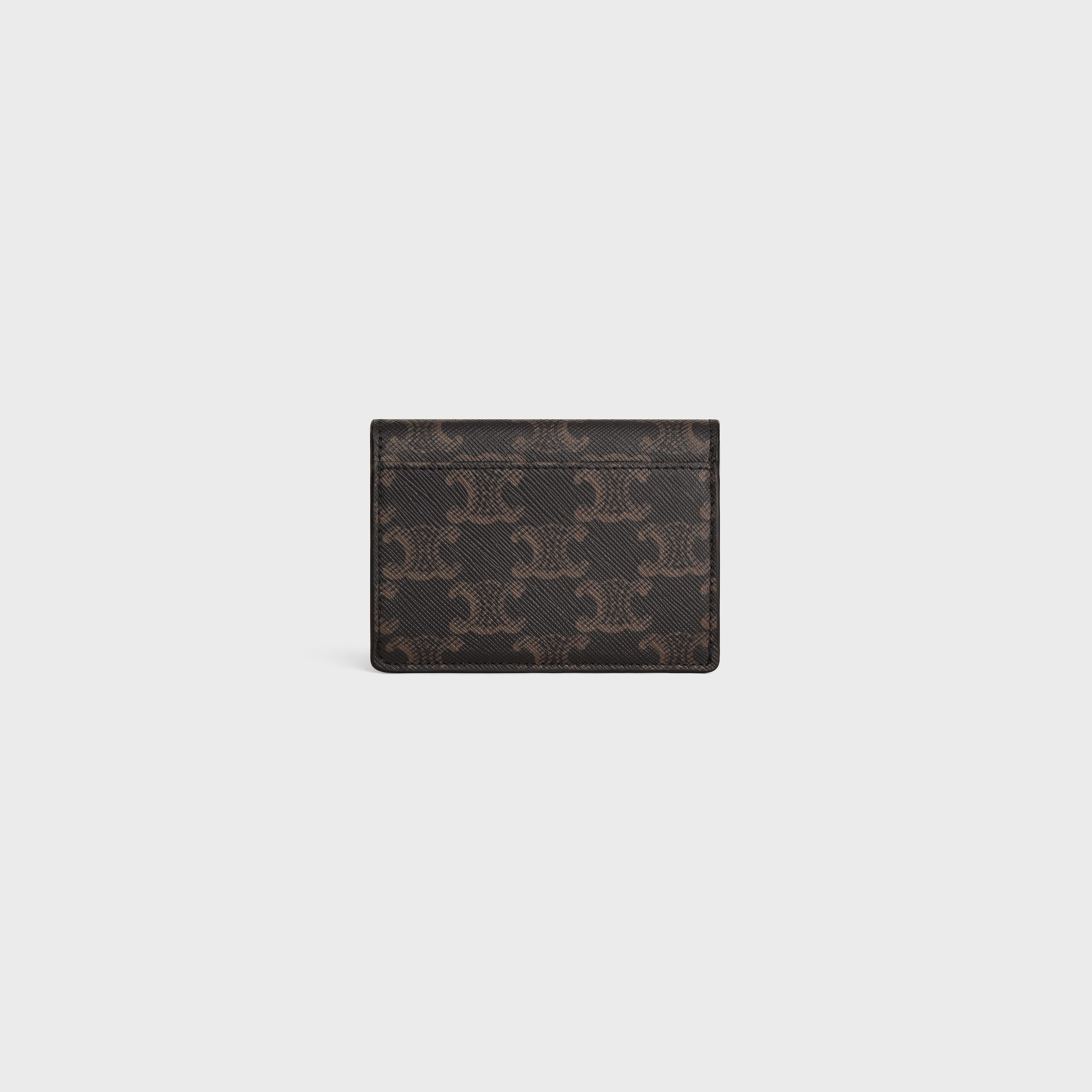 CARD HOLDER WITH FLAP TRIOMPHE IN Triomphe Canvas - TAN | CELINE