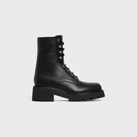 CELINE TRIOMPHE RANGERS MID LACE-UP BOOT in SHINY BULL - BLACK -  - 1 | CELINE