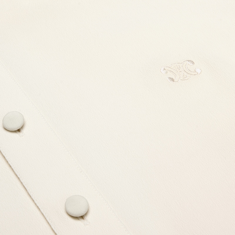 Mia桑蠶絲縐綢及醋酸酯襯衫 - 象牙色 -  - 1 | CELINE