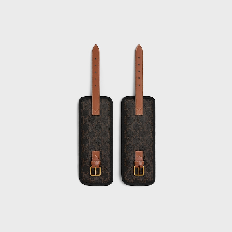 标志印花牛皮革负重手环 - 黑色/ 棕褐色 - 家居 - 1 | CELINE