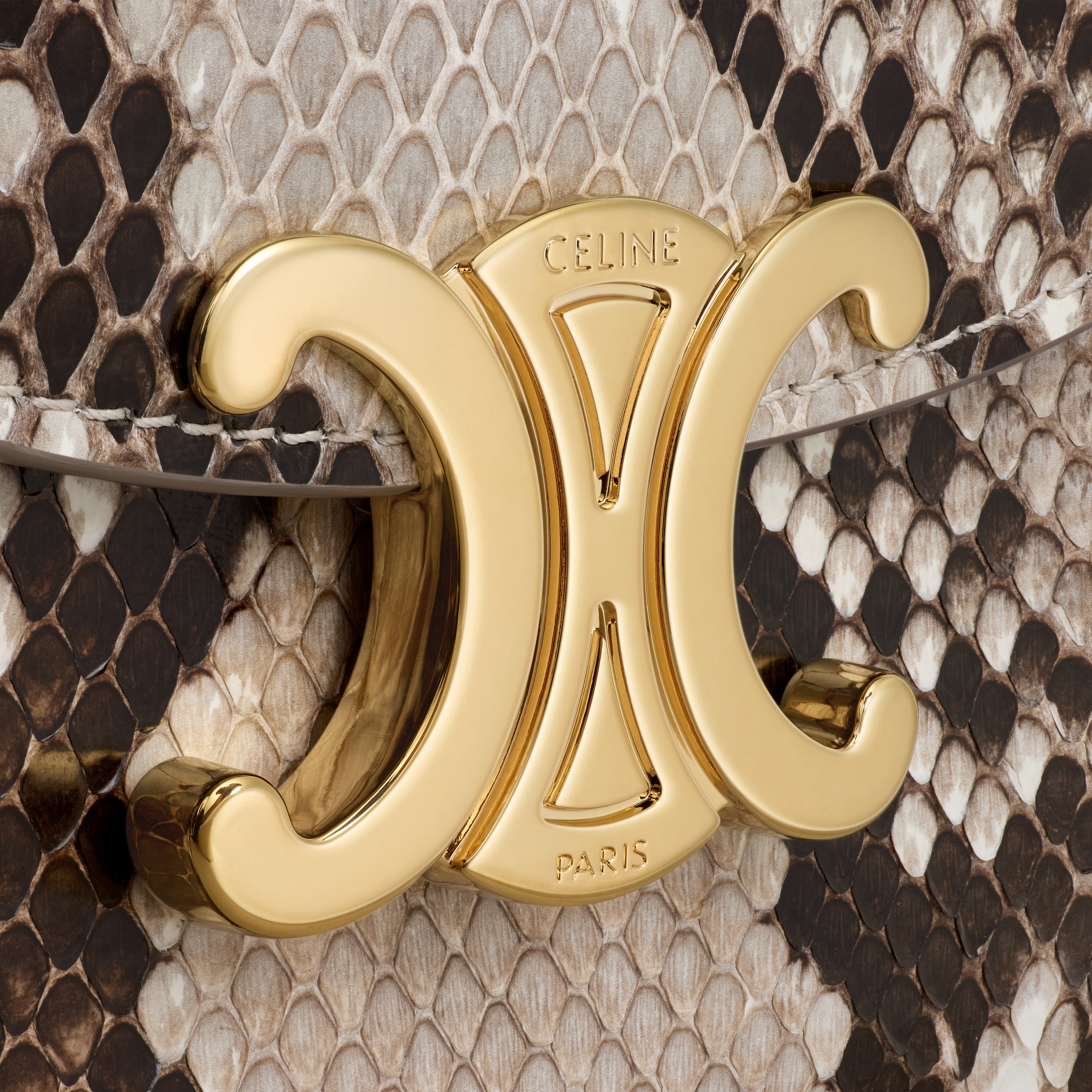 関税込 CELINE MINI CHAIN BESACE CLEA in PYTHON MINI CHAIN BESACE CLEA in PYTHON - NATURAL | CELINE