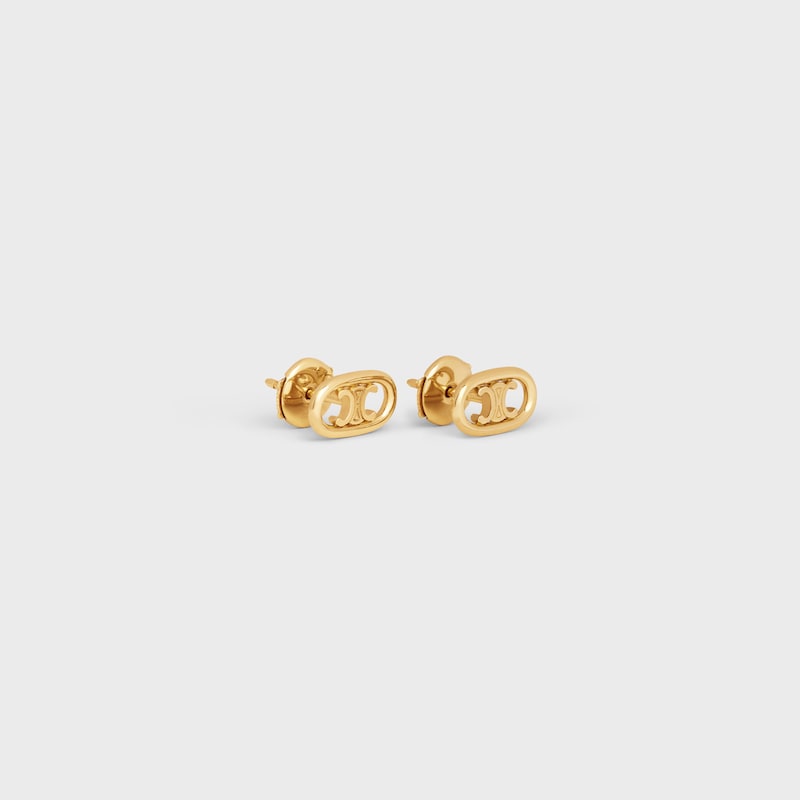 Maillon Triomphe Studs in Yellow Gold - YELLOW GOLD - FINE JEWELLERY - 1 | CELINE