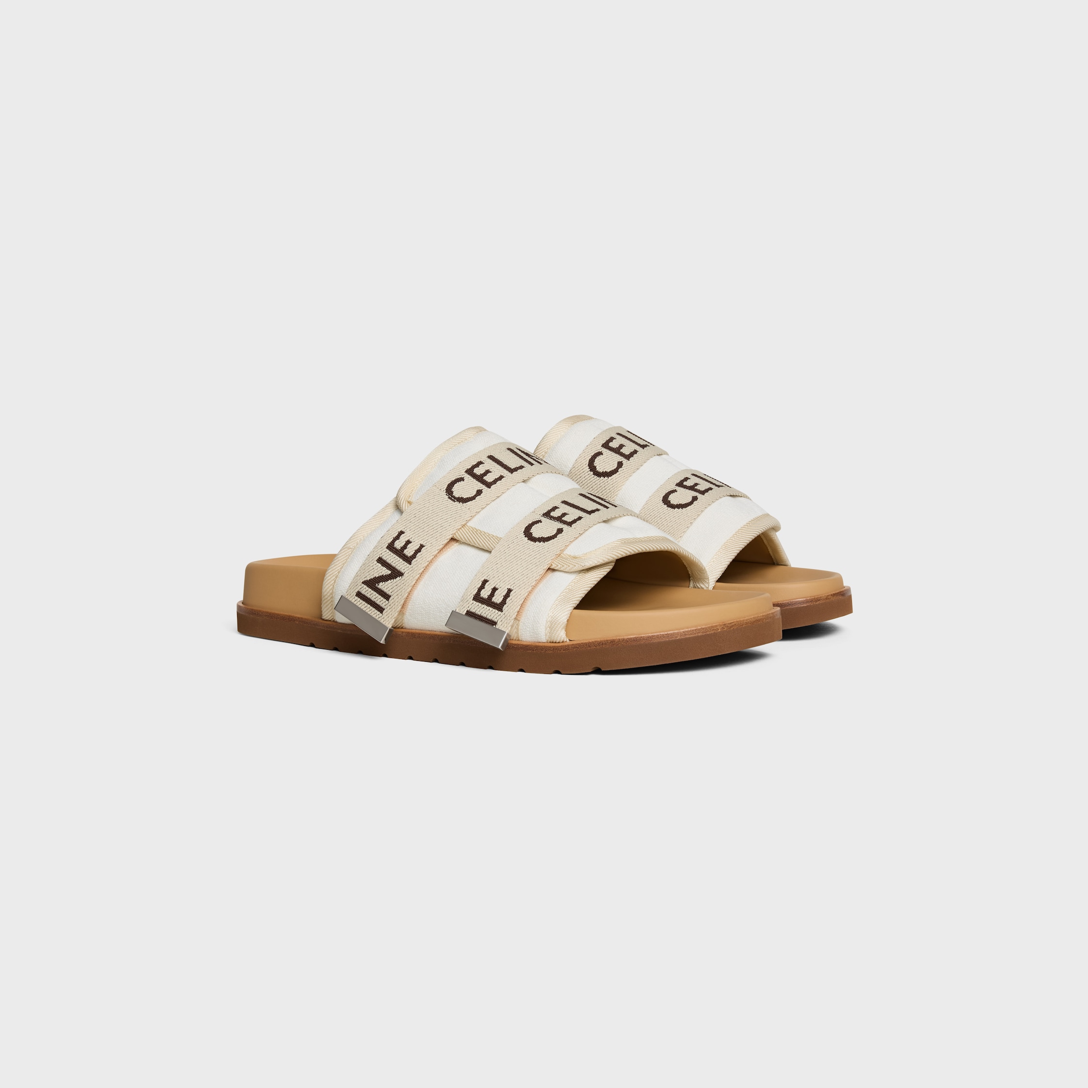 PITEA SANDAL IN CANVAS WITH « CELINE » JACQUARD - Beige / Dark