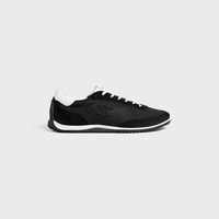 CELINE RACER LOW LACE-UP SNEAKER WITH TRIOMPHE IN NYLON, SUEDE CALFSKIN AND CALFSKIN - BLACK -  - 1 | CELINE