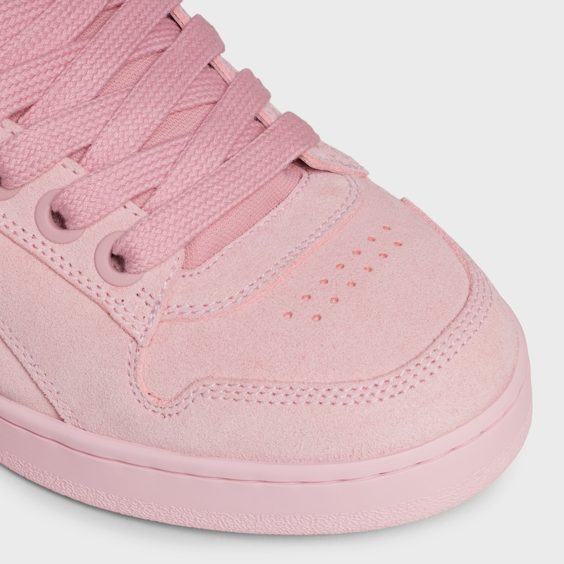 CELINE HUNTINGTON - LOW TOP SNEAKERS IN SUEDE CALFSKIN AND MESH - LIGHT PINK -  - 1 | CELINE