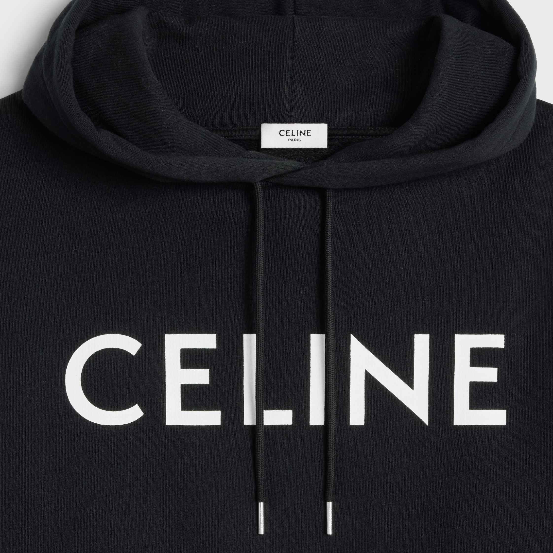 CELINE フーディー CELINE ルーズ フーディー / コットンフリース - ブラック