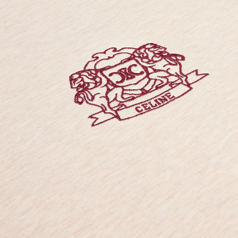 70's blason t-shirt IN cotton jersey - BEIGE MELANGE / CORDEVAN -  - 1 | CELINE