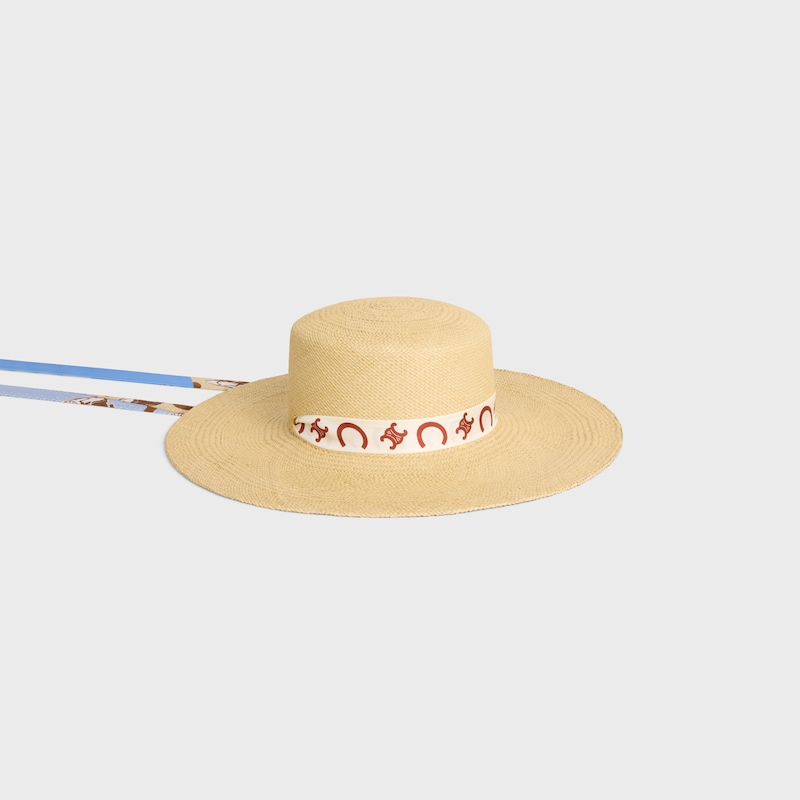 Chapeau ruban paille - NATURAL/BLUE -  - 1 | CELINE