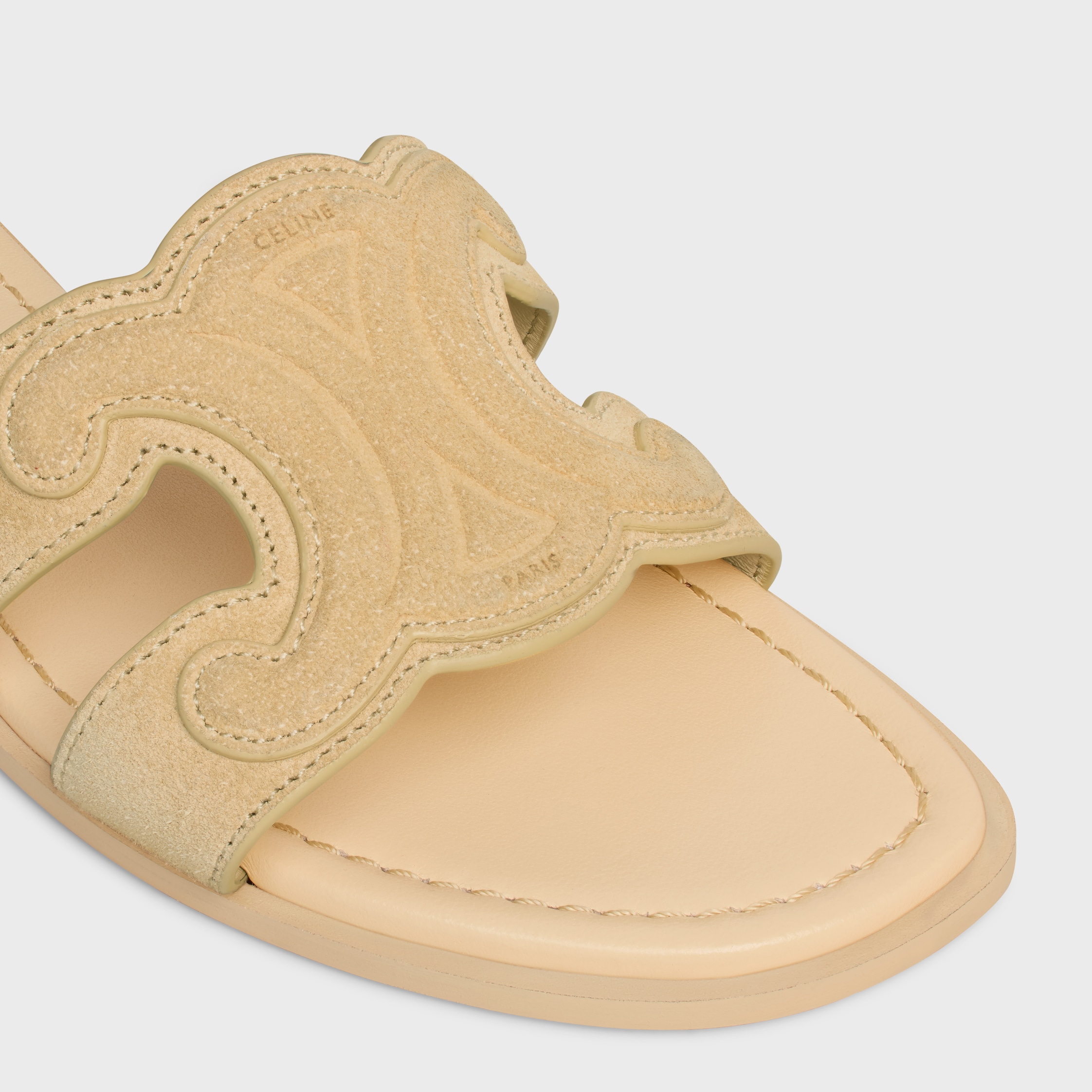 MARINA TRIOMPHE MULE IN SUEDE CALFSKIN - ORME | CELINE