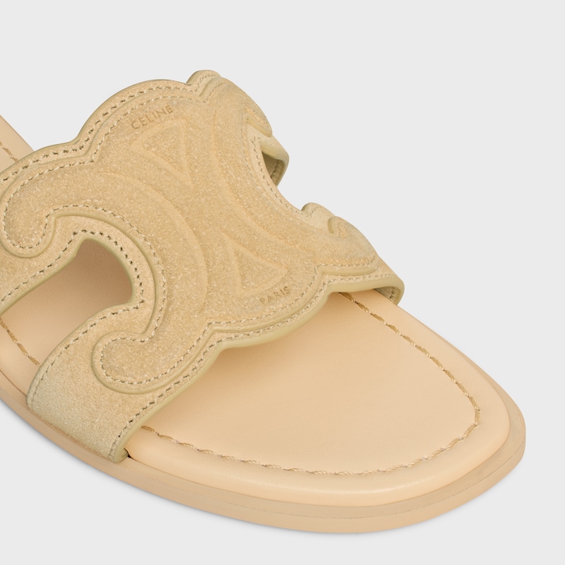 MARINA TRIOMPHE MULE IN SUEDE CALFSKIN - ORME -  - 1 | CELINE
