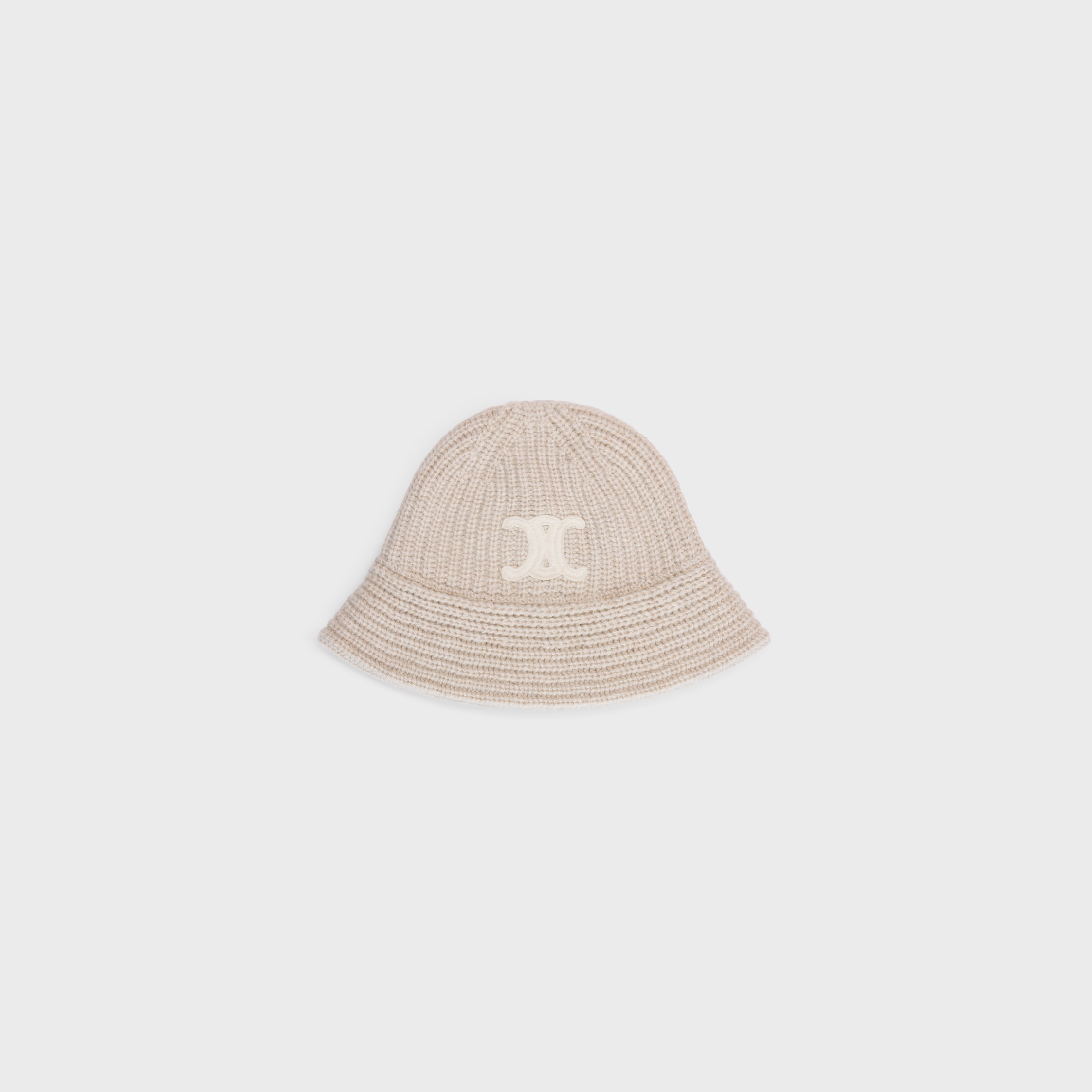【Celine】 (W) Triomphe Cloche Hat in Seamless Cashmere 人気 Women's Triomphe cloche bucket hat in seamless cashmere