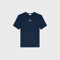 triomphe t-shirt IN ribbed cotton jersey - NAVY/OFF WHITE -  - 1 | CELINE