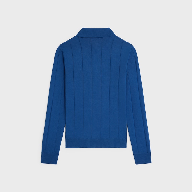 polo IN FINE SILK AND COTTON - BLUE -  - 1 | CELINE