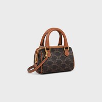 MINI BOSTON IN Triomphe Canvas and calfskin - TAN - MORE LINES - 2 | CELINE