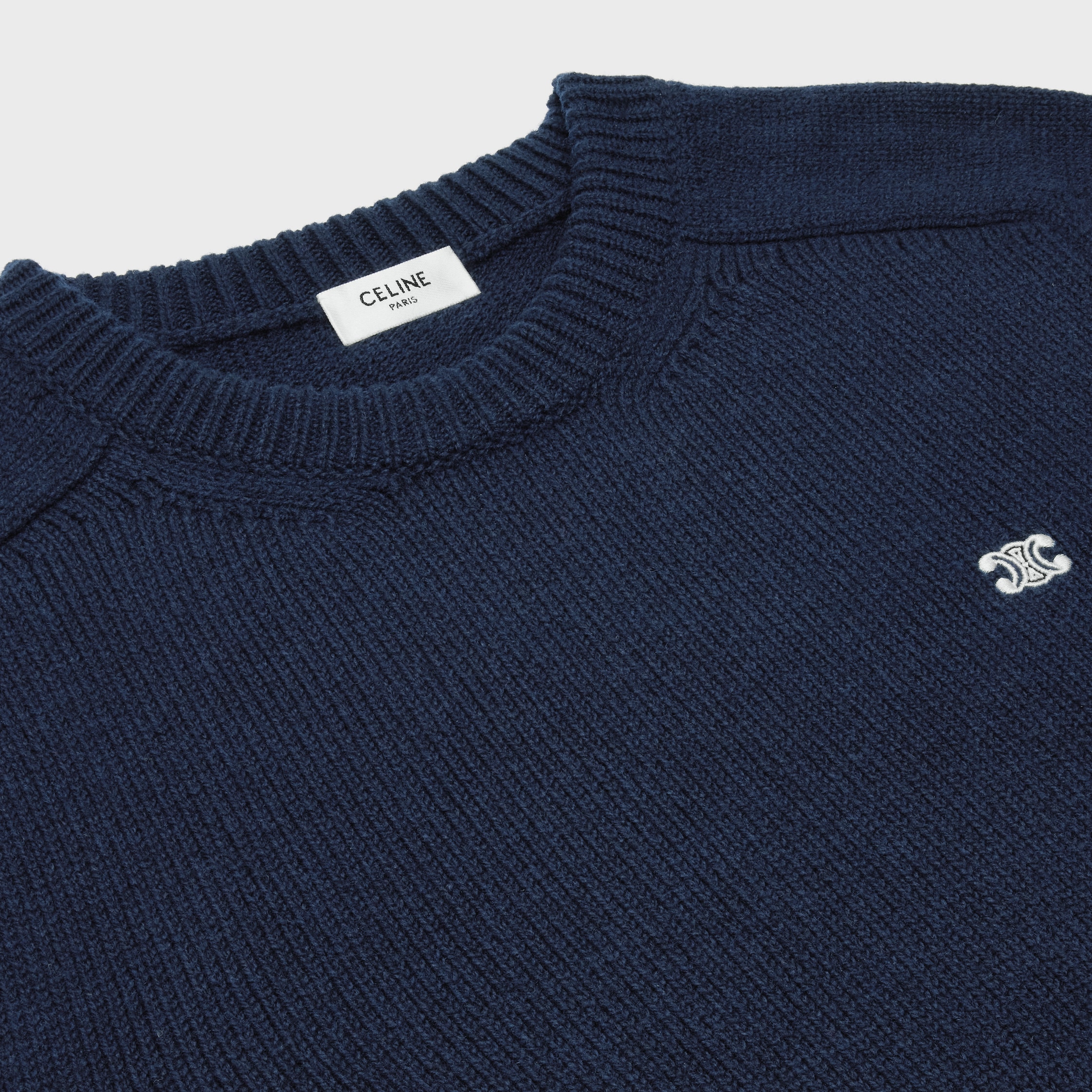 triomphe crew neck sweater in cashmere wool - NAVY | CELINE