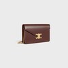 WALLET ON CHAIN MARGO IN Shiny calfskin - CHESTNUT - MORE LINES - 2 | CELINE