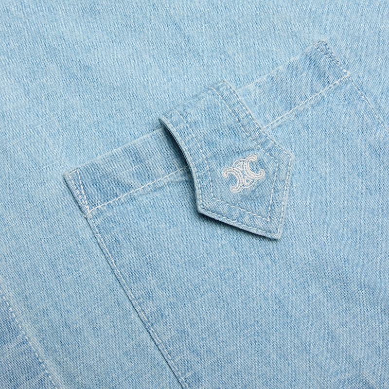 shirt IN cotton denim - BIO BLEACH WASH -  - 1 | CELINE