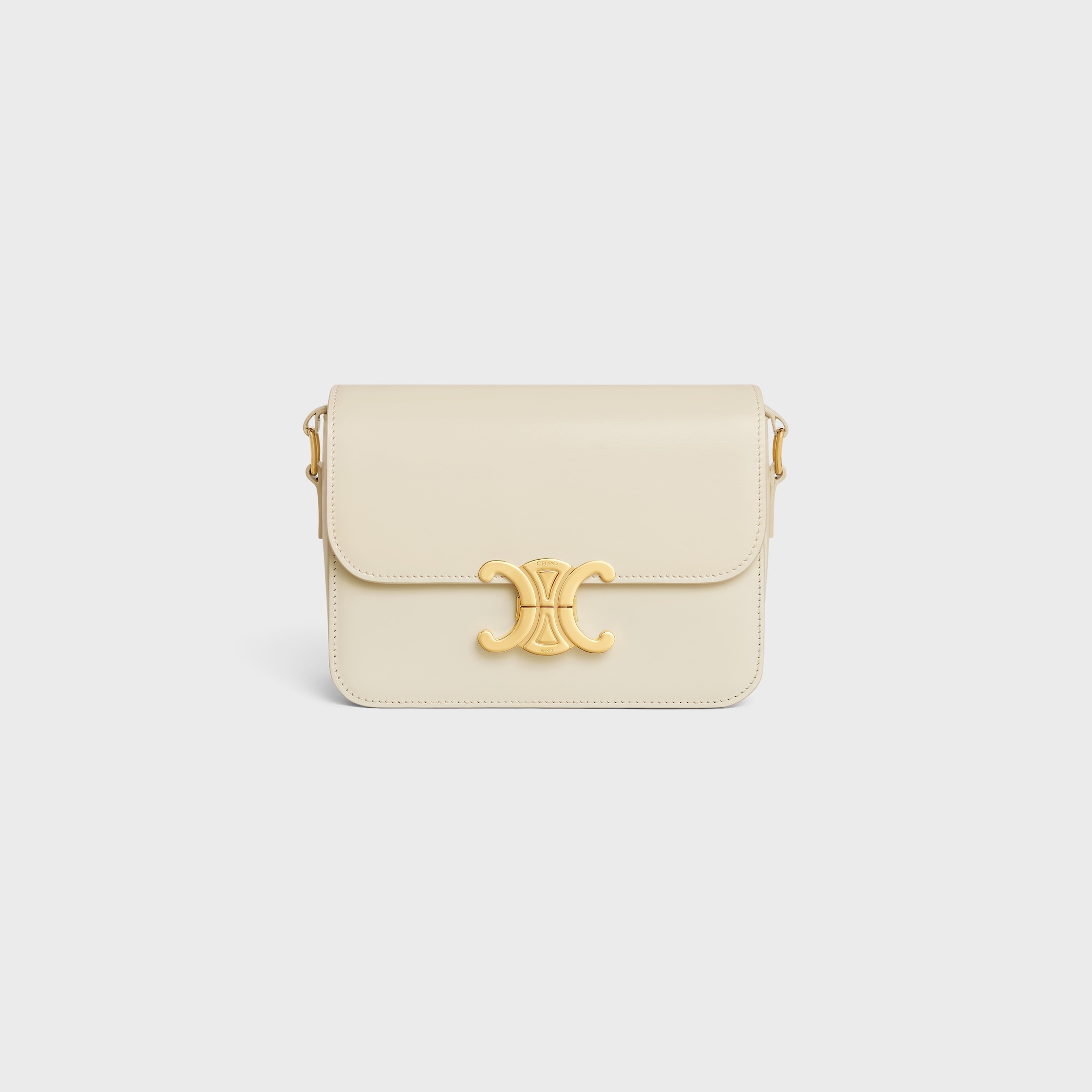 TEEN TRIOMPHE BAG IN SHINY CALFSKIN - LIMESTONE | CELINE