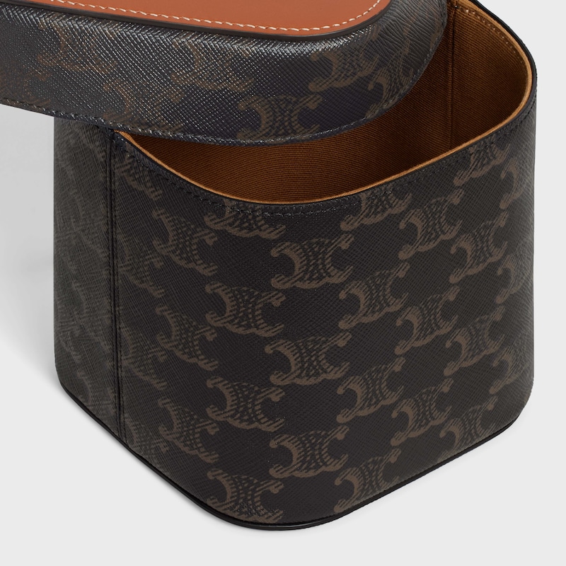 Triomphe帆布及小牛皮中型盒 - 棕黃色 - 家居系列 - 1 | CELINE