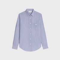 條紋棉質寬鬆襯衫 - 靛藍色 / 粉筆色 -  - 1 | CELINE