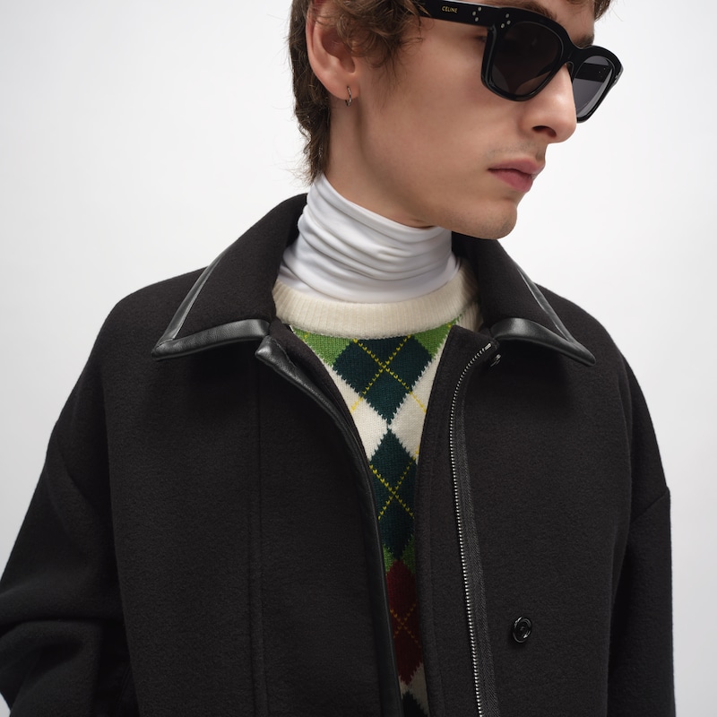 재킷 - 더블 페이스 울 펠트 - 블랙 -  - 1 | CELINE